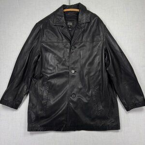Wilsons Leather Mens Jacket Thinsulate Black Button-Down Lined Size XL